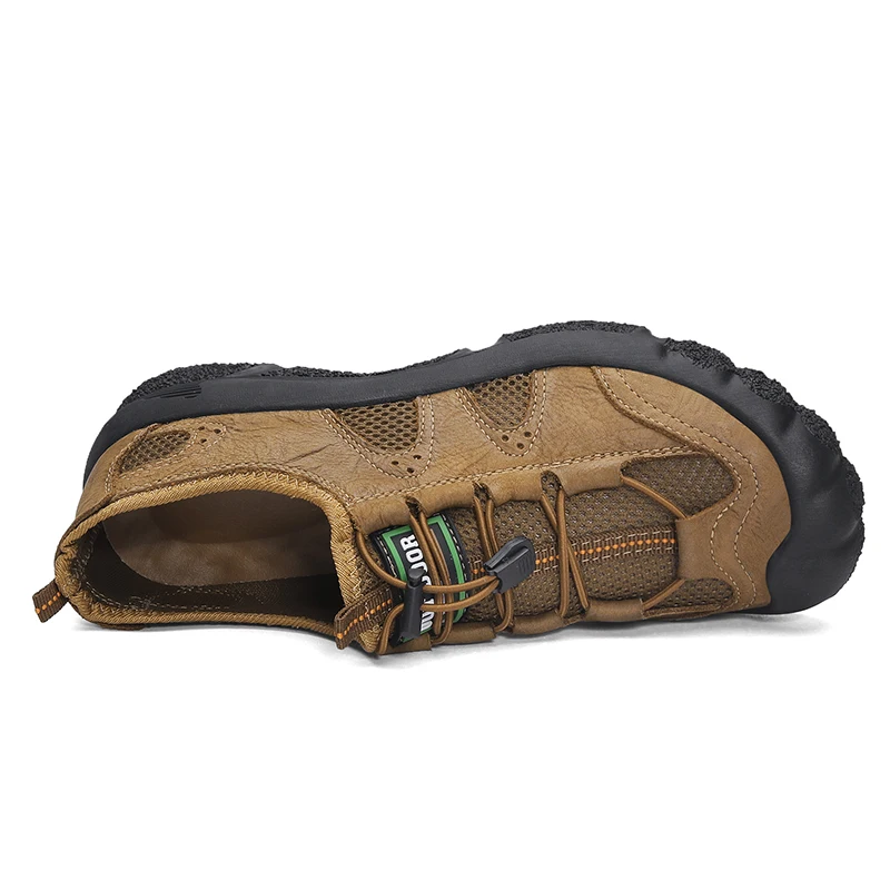 Chaussures plates Respirantes Légères Berniee Chaussures de marche en cuir pour homme Décontractées Confortables