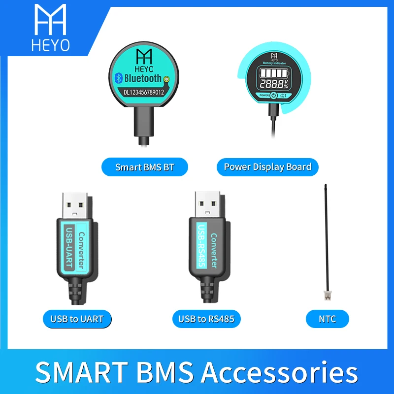 Кабели HEYO Smart BMS Bluetooth BT USB к UART RS485 модуль кабелей NTC дисплей питания панель экрана |