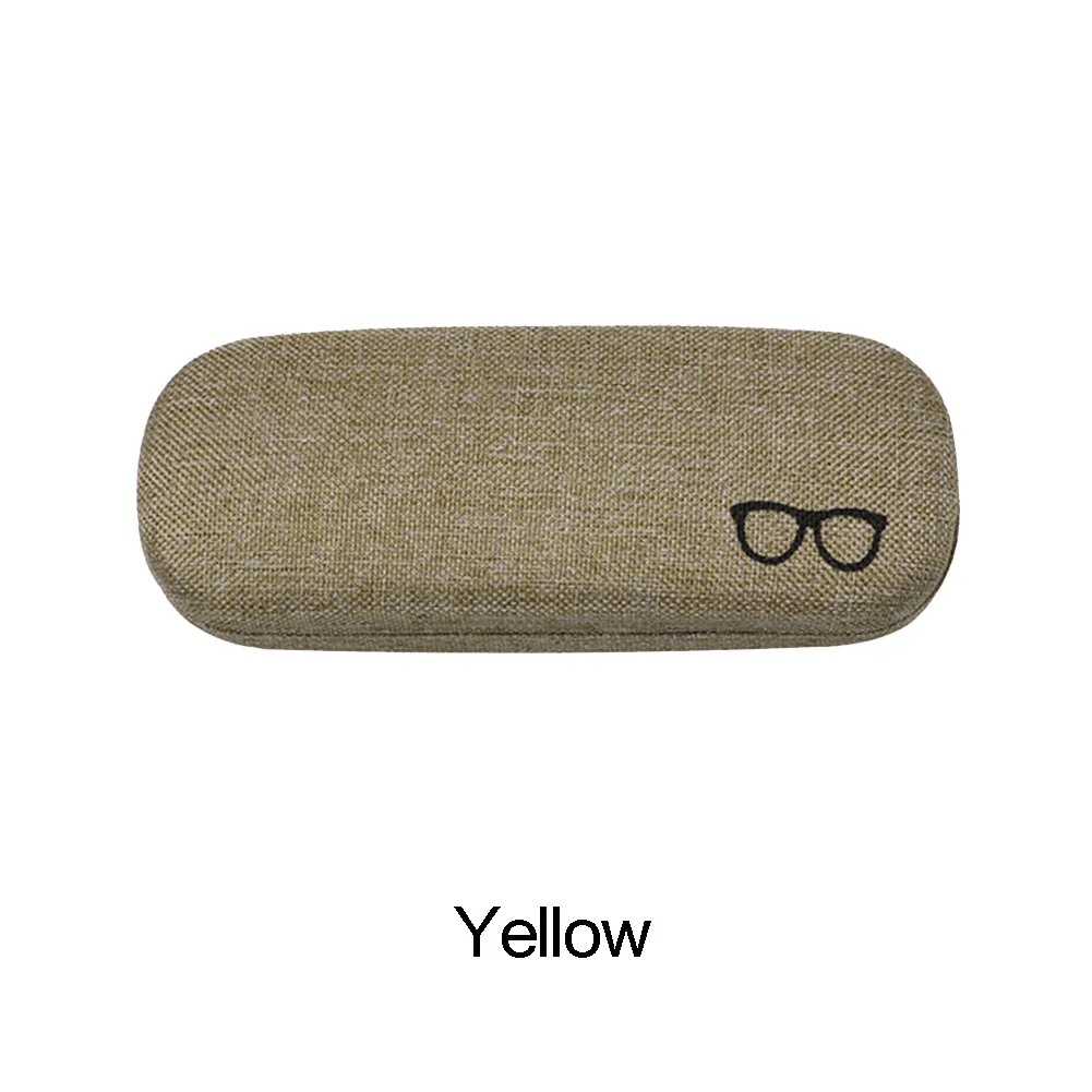 Yellow 1 шт., новые модные мужские, женские, детские кожаные очки для глаз, жесткий защитный чехол, чехол для очков для чтения, портативные солнцезащитные очки, чехол из льна - Цвет: Yellow