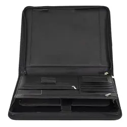Vegan кожаная папка с застежкой-молнией портфель для бизнес IPad/стол и карты интервью