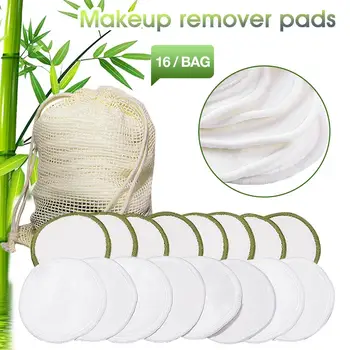 

1/16pcs/set Reusable Organic Cotton Pads Makeup Remover Washable Cleansing Microfiber Makeup Remover Beauty Tools cleansing cott