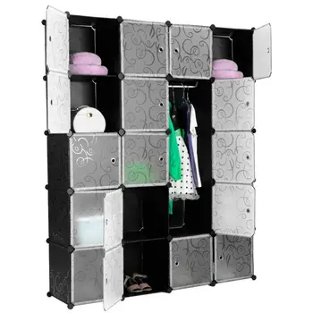 

Minimalist Modern Wardrobe DIY Folding Cloth Storage Cabinet Multiple Combination Reinforcement Wardrobe Closet Clothes Rack HWC