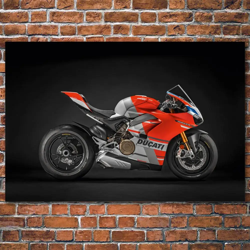 DIY картины в рамке Супербайк Ducati Panigale V4 S мотоцикл красный автомобиль Картина Холст Плакаты шелковые принты стены искусства