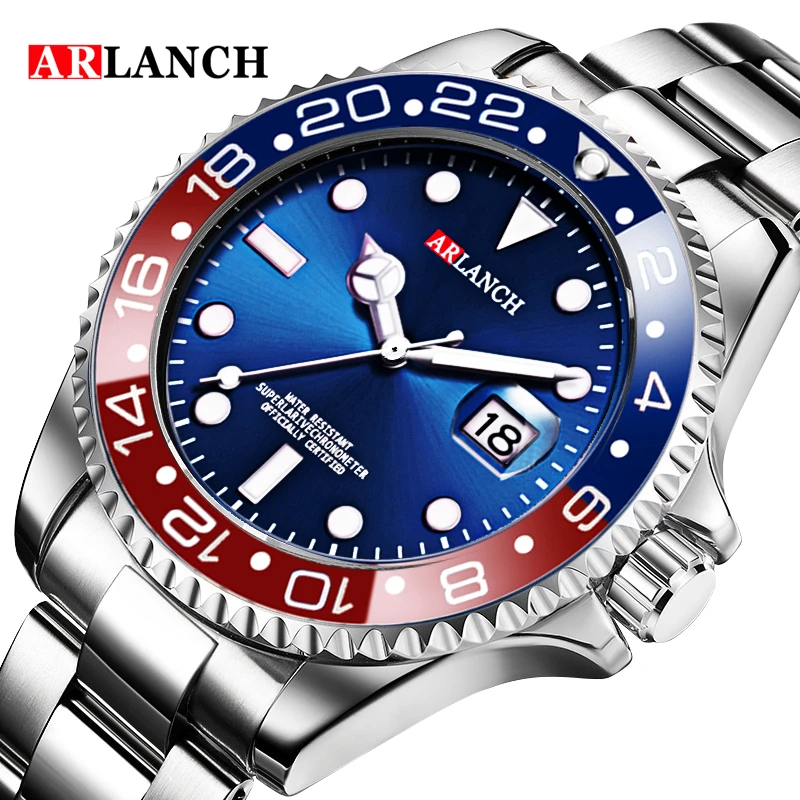 

2021 New Men Luminous Sports Luxury Fashion Watch Top Green Water Ghost StainlessSteel Waterproof Quartz Watch Relogio Masculino
