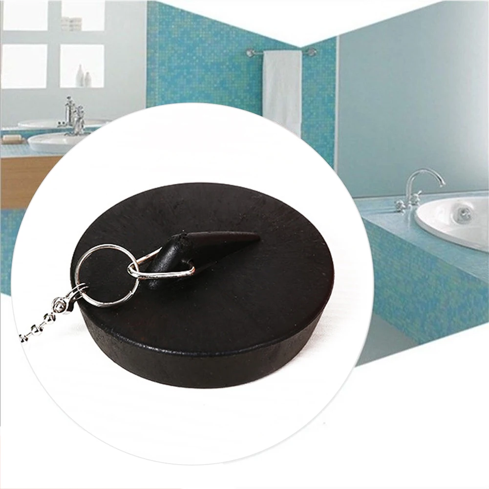 

Bathroom Sink Plug Basin Tool With Chain Easy Use Cute Lightweight Kitchen Durable Bathtub Stopper Soft Rubber Mop Pool Seal