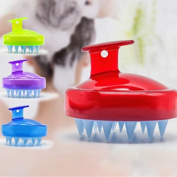 

1Pcs Silicone Scalp Massage Brush Solid Color Protable Shampoo Massage Comb Brush Multifunctional Bathroom Accessories