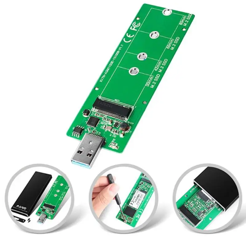 USB3.0 to SATA M.2 NGFF SSD коробка твердотельный накопитель Корпус чехол 5 Гбит/с высокоскоростной 2 ТБ внешний жесткий диск корпус