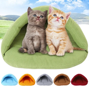

1pc Soft Sleeping Bag 6 Colors Polar Fleece Pet Mat Winter Warm Nest Pet Cat Rabbit Small Dog Puppy Kennel Bed 2018