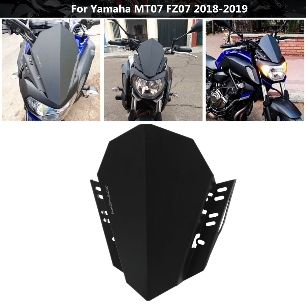 

Aluminum Windshield WindScreen For YAMAHA MT07 FZ07 MT-07 FZ-07 2018 2019 20 MT 09 Wind Deflectors Motorcycle Accessories Black