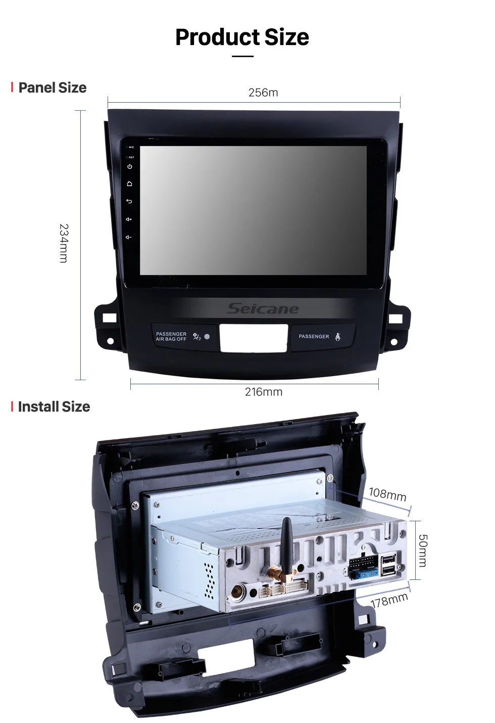 Cheap Seicane 9 inch Android 9.0 Car Radio GPS navigation Unit Player for 2006-2014 Mitsubishi OUTLANDER Bluetooth 4G WIFI 15