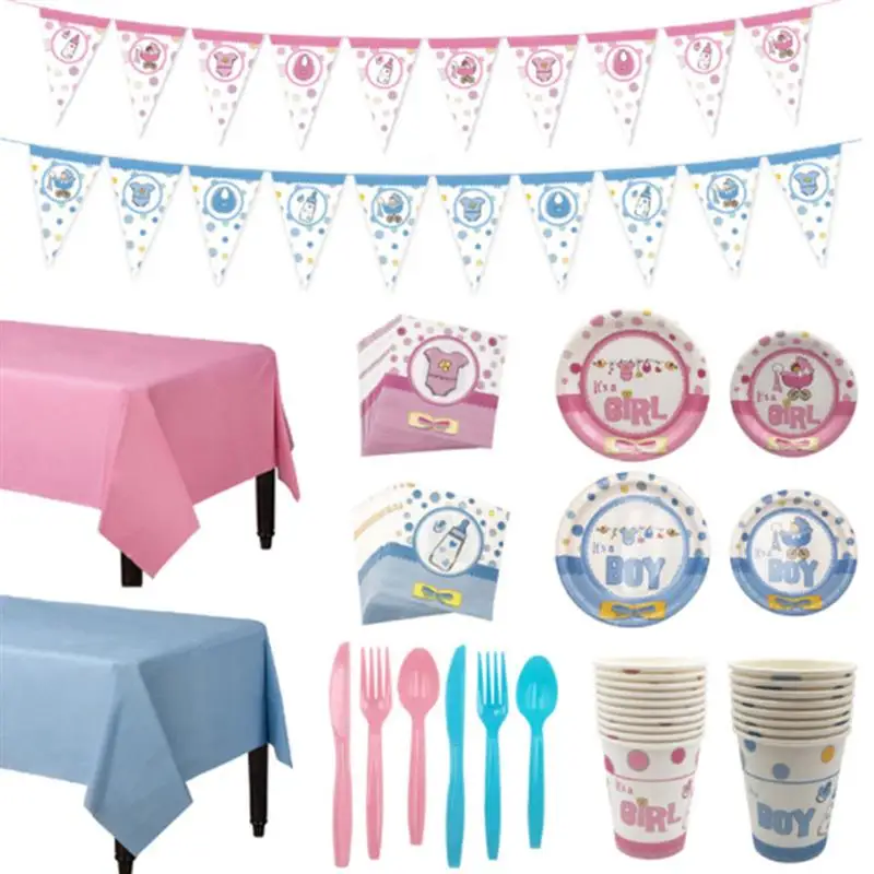 

32pcs Birthday Party Tableware Set Party Tableware Decoration Paper Plate Pink