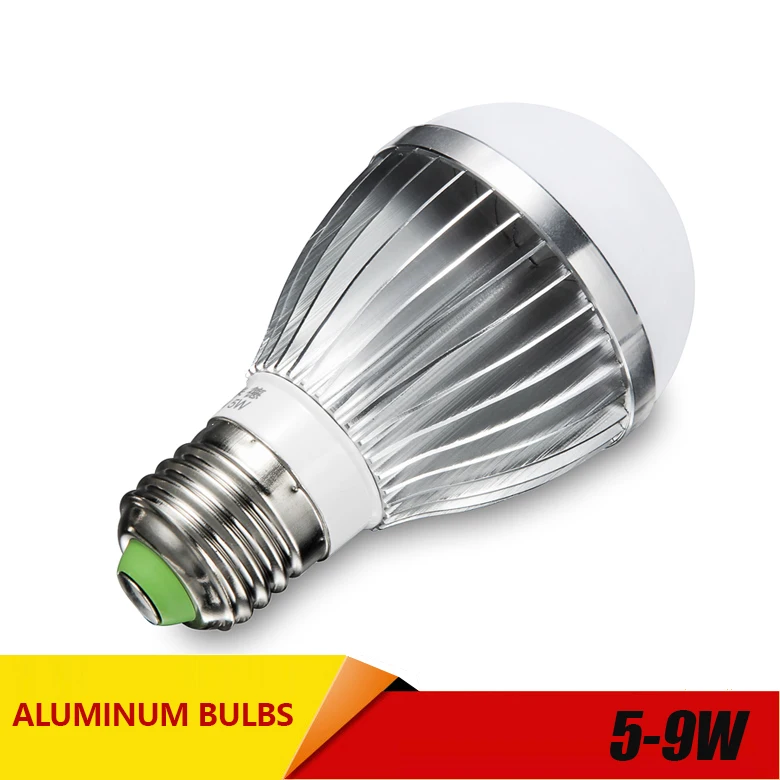 

aluminum LED E14 E27 lamp IC 5W 7W 9W 220V 230V 240V LED 2835 Lights Led Bulb bulb light lighting high brighness Silver metal