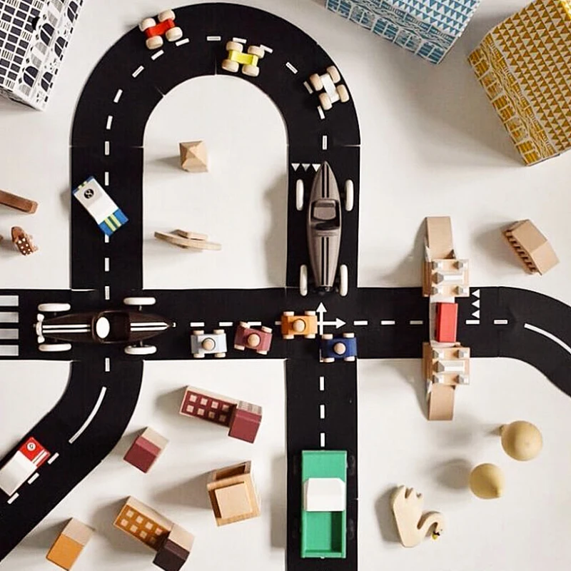 DIY PVC Puzzles Track Play Set Road Car Baby Puzzle Game Mat Floor Carpet Educational Learning Toys Nordic Kids Room Decor | Игрушки и