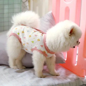 

Dog Clothes Puppy Dog Teddy Schnauzer Pomeranian Chihuahua Bichon Dog Cute Pet Clothes Wrapped Belly Four-legged Clothes