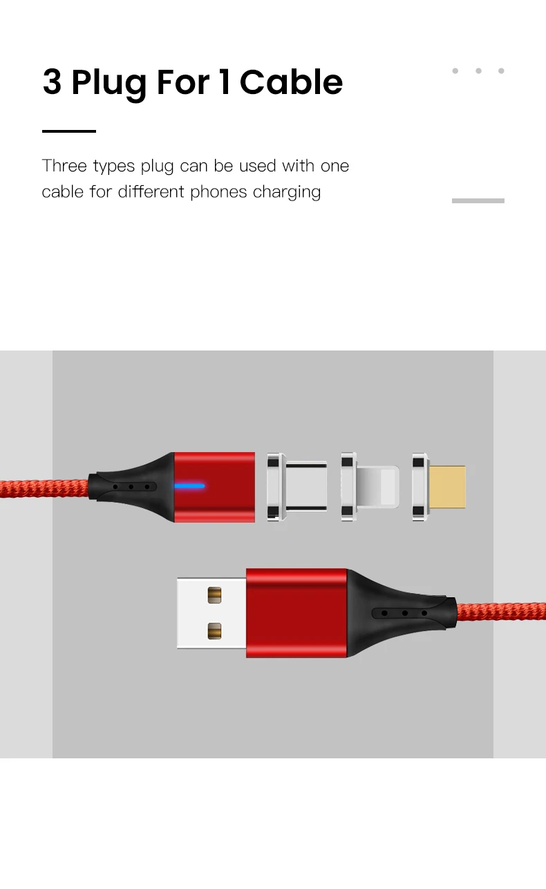 Bapick 1 м 2 м 3A Магнитный кабель usb для зарядки типа C Micro USB для Iphone 8 samsung данные синхронизировать мобильный телефон зарядное устройство кабель провод шнур