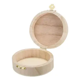 

9.8*9.8*4.3cm Round Wooden Box Jewelry Watch Ring Necklace Bracelet Gift Wooden Storage Box Jewelry Storage Case Party Organizer
