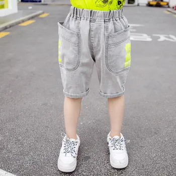 

Kids Boy Casual Denim Short Jeans Pants With Big Pocket Children Cowboy Short Cotton Trousers Kids Summer Knee Length Pants 2-9T