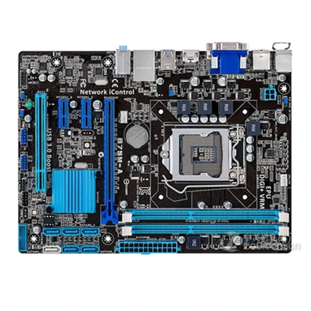 Б/у рабочего Материнская плата для ноутбука ASUS B75M-A LGA1155 DDR3 I3 I5 I7 22/32nm Процессор USB3.0