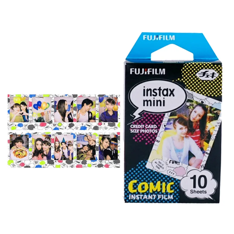 Фотобумага fujifilm instax mini 3 дюйма 10 листов с цветными краями для instant camera mini 7s 25 50s 8 90 - Цвет: COMIC