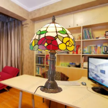 

Tulip garden small night table lamp Tiffany lamps children eye glass computer desk bedroom bedside lighting
