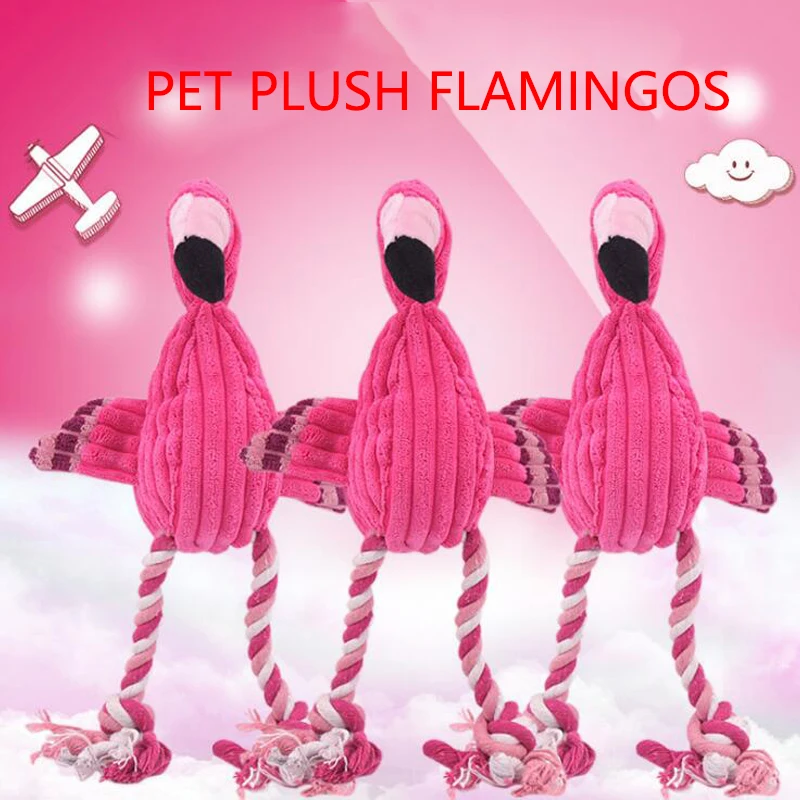 

Flamingo Plush Pet Squeeze Toy Bite Resistant Puppy Teeth Grinding Toys Funny Fleece Cat Kitten Dogs Chewing Toys