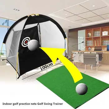 

Outdoor Portable 1M Golf Training Cages Practice Net Training Free Mat