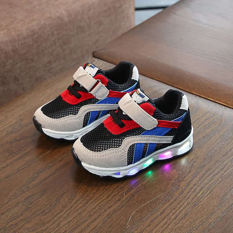 white shoes girl Autumn Winter Kids Shoes Baby Children's light up Casual Warm Breathable Soft Running Sports Shoes - Цвет: as same picture
