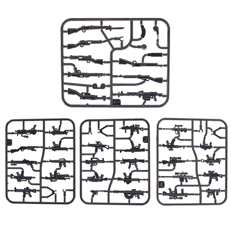 

HOT WW2 Military Weapons Accessories Building Blocks WW2 Army Accessories arms Model Parts Military Weapon DIY MOC Fun Brick toy