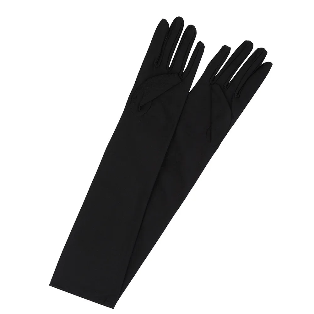 Пикантные зимние теплые вечерние Выпускной костюм длинные перчатки с защитой от локтя черные белые атласные Элегантные перчатки женские перчатки Handschoenen