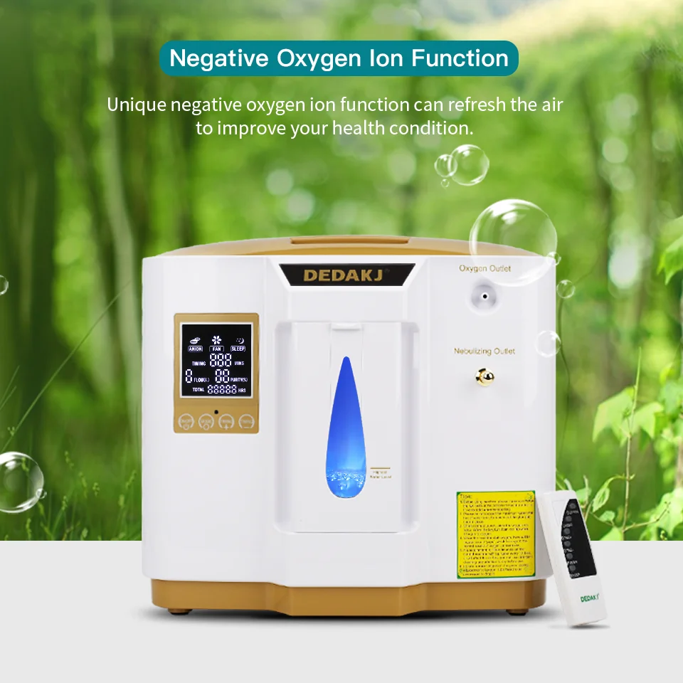 

DE-1LW Portable Oxygen Concentrator Nebulizer 93% Concentration Household Oxygen Generator Anion Function Oxygene Machine