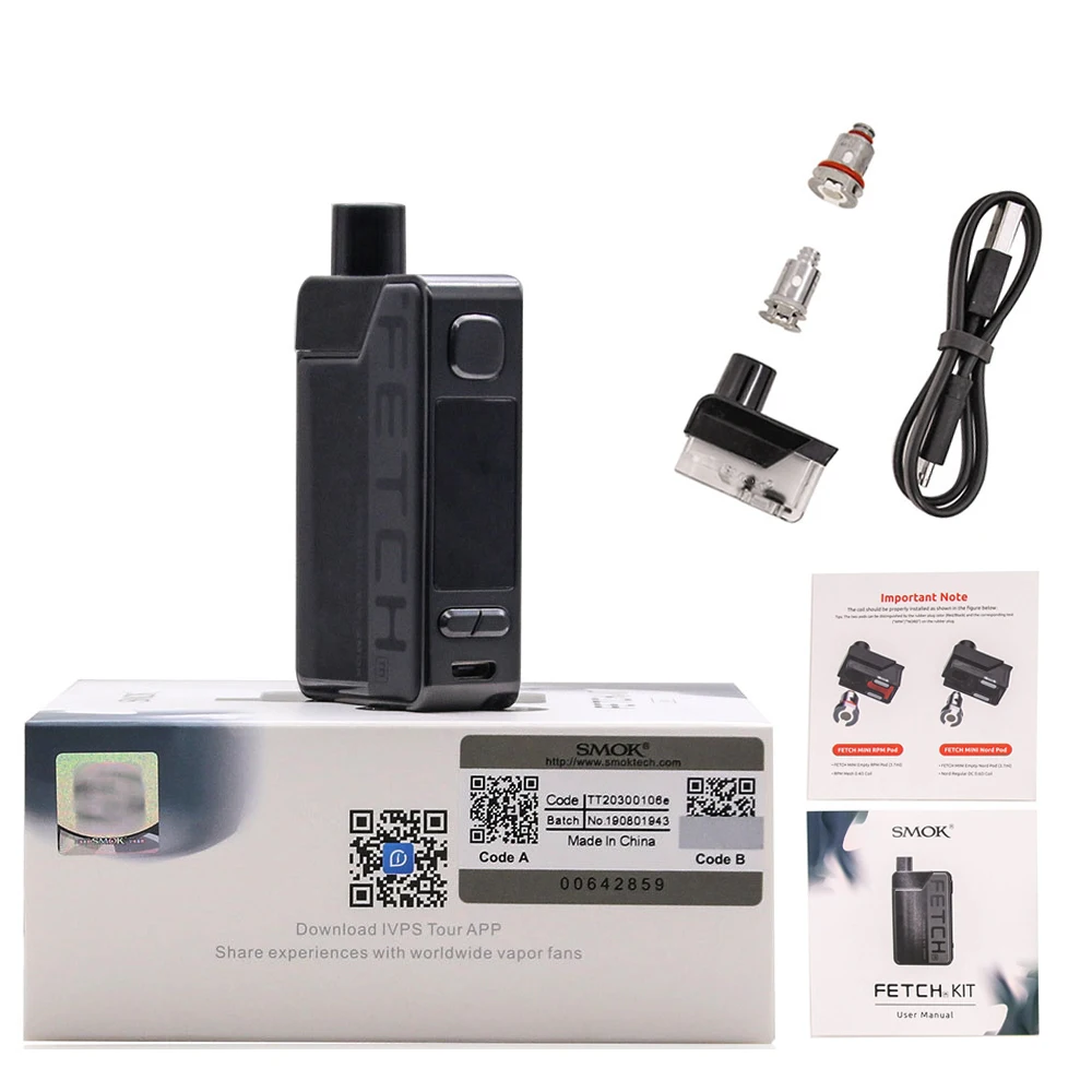 Оригинальный набор SMOK Fetch Mini 40 Вт электронная сигарета аккумулятор 1200 мАч вейп