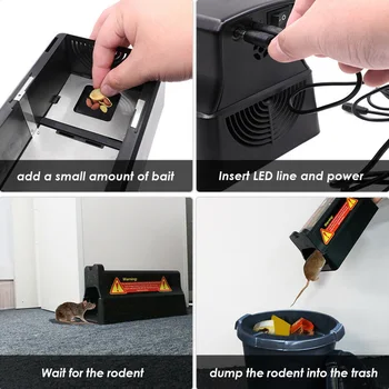 

7000V Shock Electronic Mouse Trap Instant High Voltage Indoor Outdoor Home Kitchen Pest Control Restaurant Reusable Easy Clean