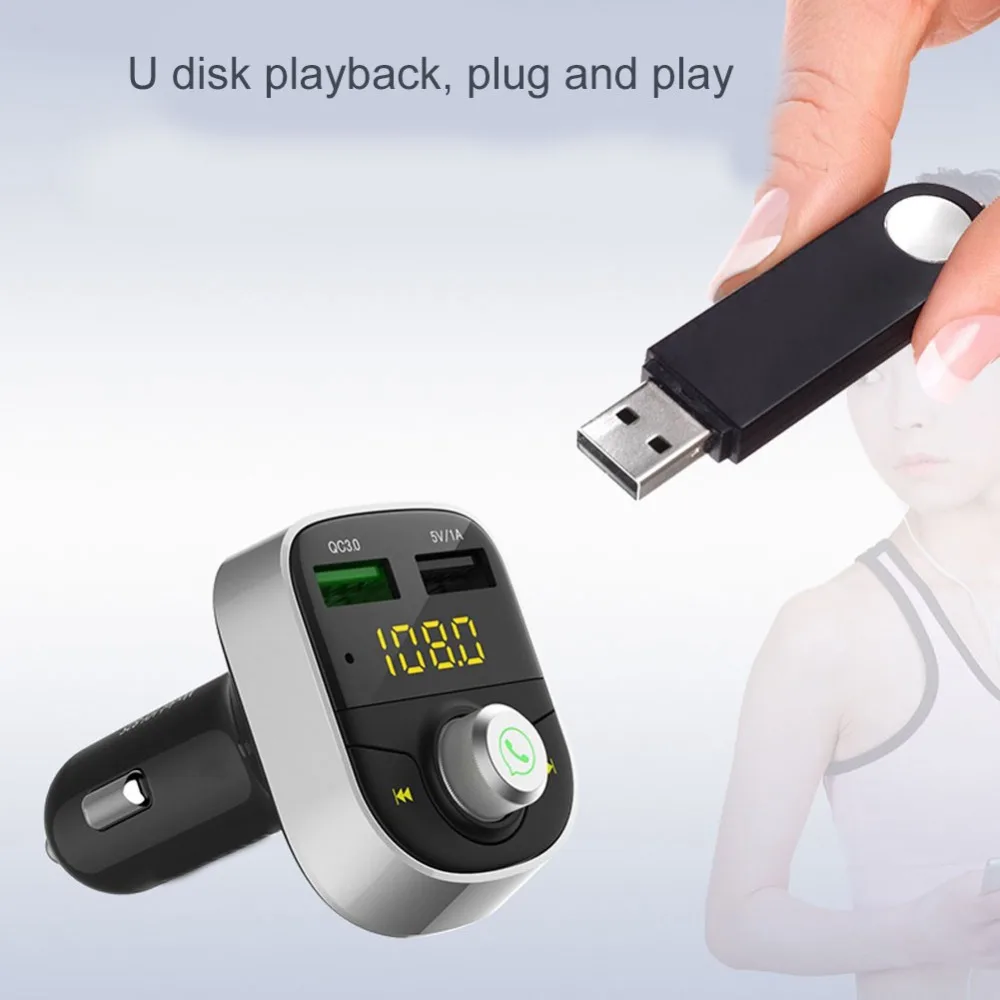 HY-82S автомобильный Bluetooth MP3 музыкальный плеер Hands-free QC3.0 Быстрая зарядка USB зарядное устройство