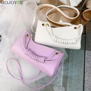 

Simple Solid Crossbody Bags Women PU Leather Telephone Line Shoulder Handbags Fashion Exquisite Shopping Bag