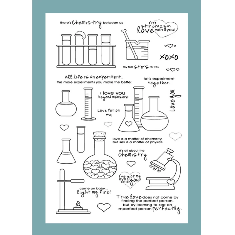 ZATWBS chemistry lab Clear Stamps For DIY Scrapbooking/Card Making/Album Decorative Rubber Stamp Crafts