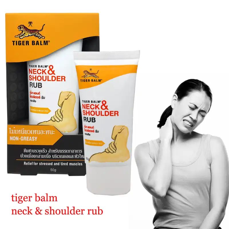 50G Tiger Balm Rub Non Greasy Cream for Neck Pain Relief Easing Shoulder Ache Relief Tired Aching Stress Health Care Plaster|Patches| - AliExpress