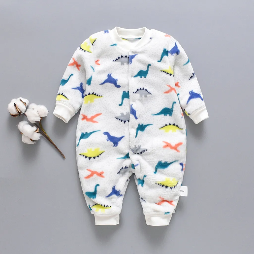 Newest Baby Girl Boy Clothes Romper Warm Winter Thick Newborn Infant Baby Cartoon Fleece Warm Romper Jumpsuit Soft Pajamas - Цвет: G