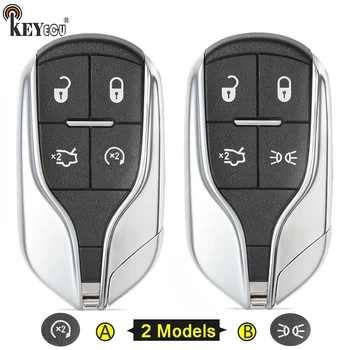 Keyforkess per Maserati Ghibli Quattroporte FCC ID: M3N-7393490 di Ricambio 4 Pulsante Smart Chiave A Distanza Dell'automobile Borsette Caso Fob