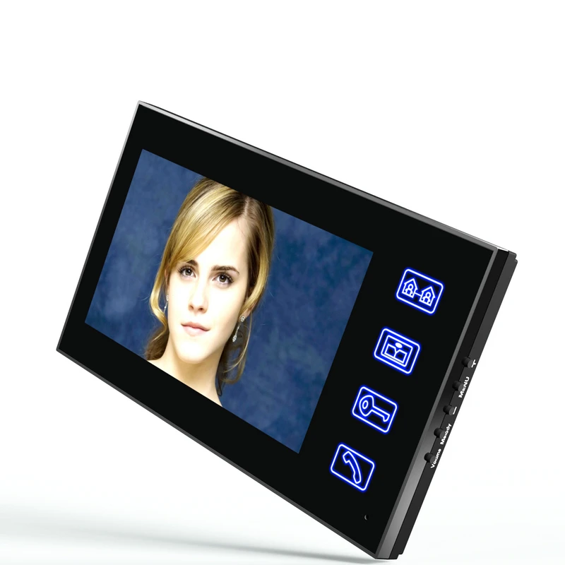 7 Inch Video Door Phone Doorbell Intercom Kit 1-camera 2-monitor Night Vision with IR-CUT 1000TVL Camera images - 6