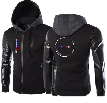 

Autumn Winter warm R 1200 GS Hoodie Leather sleeve slim jacket Motorcycle Hoodies Men Sweatshirt Male Hoody Bomber Tracksuit E