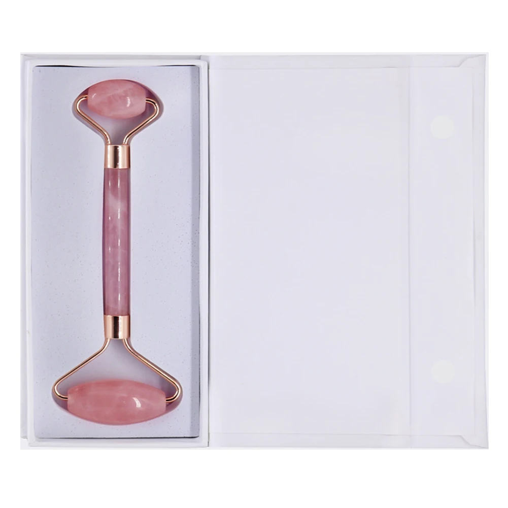 Rose Gold Прочное массажное колесо для лица с гальваническим накатом портативное для шеи эффективное медицинское обслуживание искусственный нефрит практичная многофункциональная - Цвет: Rose Gold