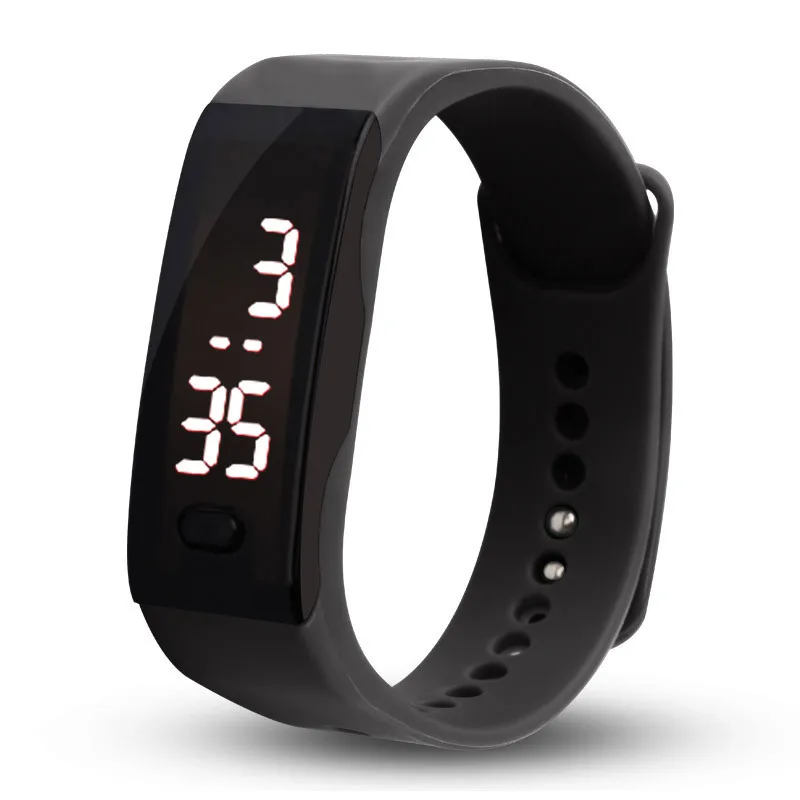 

Fashion And Personality Cool Square Sports Watch LED Bracelet White Light Electronic Watch Students Silicone Watch