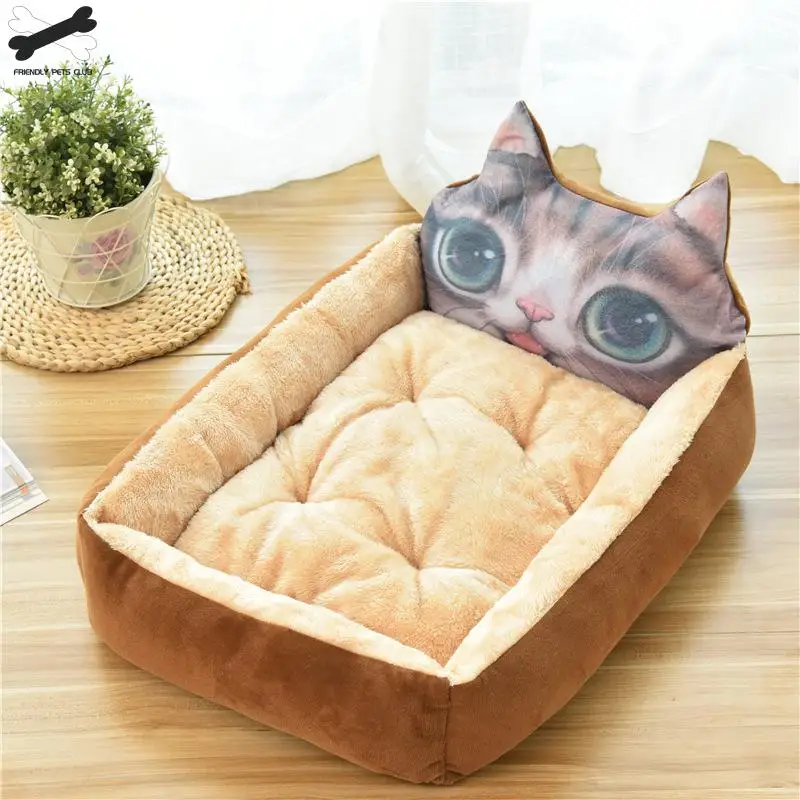 Cartoon Pet Bed Soft Kennel Winter Warm Pet Supplies House For Cat Mat Bed For Small Medium Large Dog Thicken Lounger Sofa Cartoon Pet Bed Soft Kennel Winter Warm Pet Supplies House For Cat Mat Bed For Small Medium Large Dog Thicken Lounger Sofa