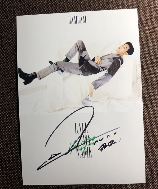 Ручная подпись GOT7 Bambam фото с автографом позвоните мне на имя 5*7 K-POP 102019O1 | Дом и сад