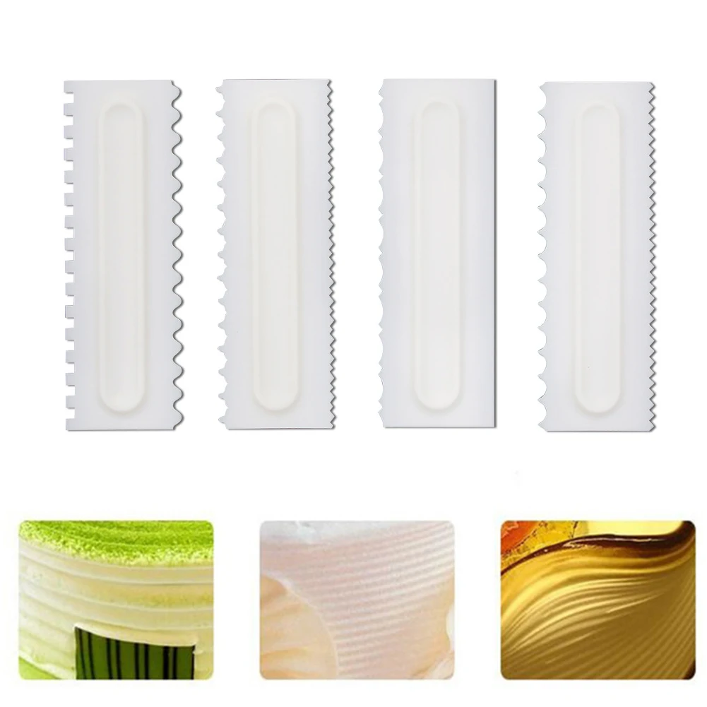  4PCS/Set Smoother Edge Side Accessories Baking Tools Pastry DIY Cutter Cake Spatula Molds Decoratin