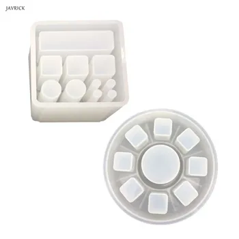 

Jewelry Resin Molds DIY Crystal Epoxy Round Square Plaid Lipstick Storage Box Making Silicone Mold
