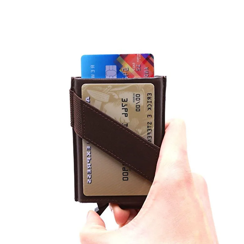 DIENQI RFID визитница мужские кошельки сумка для денег Мужской винтажный маленький тонкий кошелек из искусственной кожи мини умный волшебный кошелек бумажник, кошелек