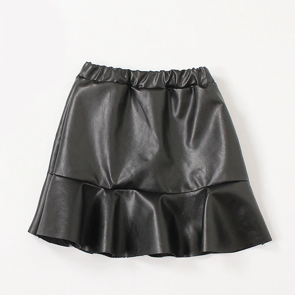 K06593Black Welaken/юбки для девочек; коллекция года; Одежда для маленьких девочек; юбка из искусственной кожи; весенне-осенняя одежда; юбка-пачка для девочек; детская одежда - Цвет: K06593Black