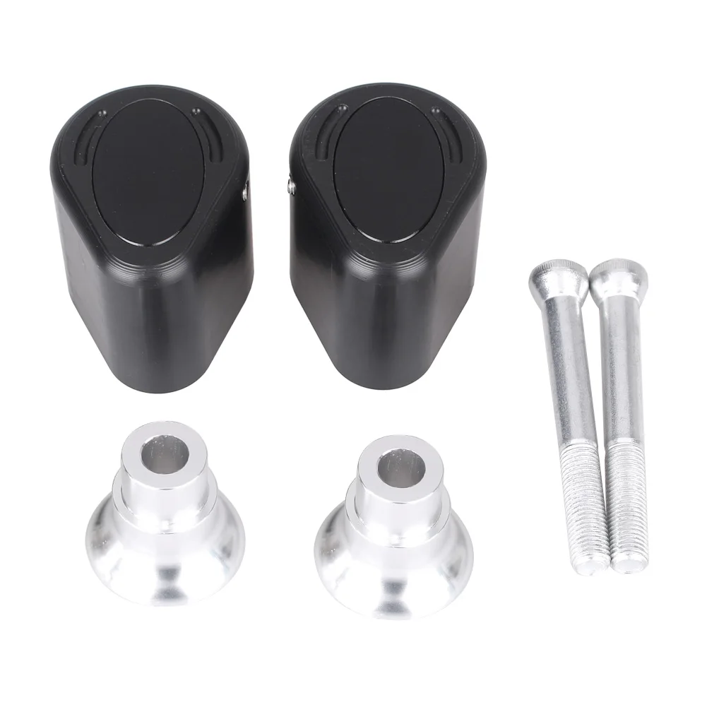 CNC мотоциклетная рама ползунок Краш Pad протектор для Yamaha FZ6 2004-2010, алюминий+ АБС пластик - Цвет: Черный