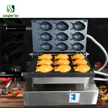 

Electric Japanese Fish Waffle machine mini taiyaki maker 9pcs fish cake oven snack mini fish cake waffle making machine